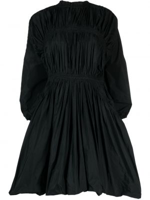 Plisované dlouhé šaty s dlouhými rukávy Jil Sander černé