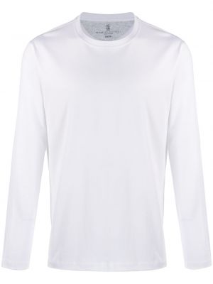 Camiseta de manga larga manga larga Brunello Cucinelli blanco