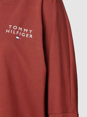 Piżama z nadrukiem Tommy Hilfiger bordowa