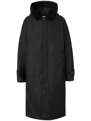 Manteau à boutons à capuche Burberry noir