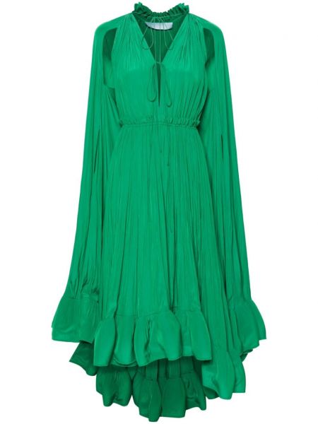 Šaty s volánmi Lanvin Pre-owned zelená