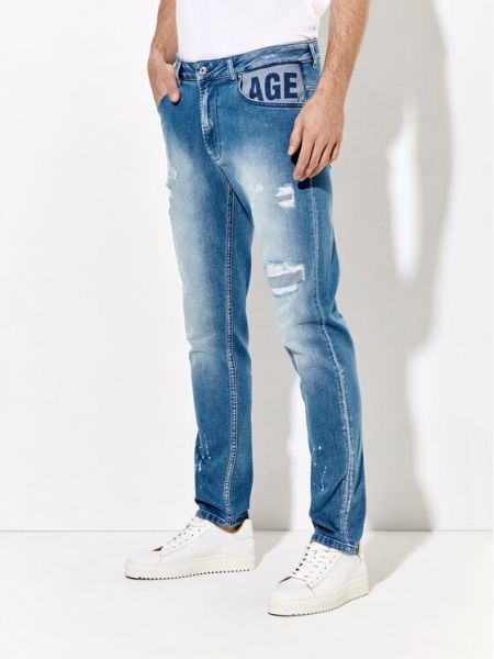 Niebieskie jeansy skinny slim fit Rage Age