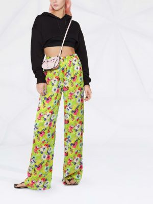 Pantalon à fleurs Msgm vert