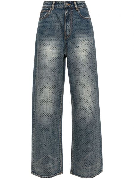 Straight jeans mit spikes Jnby blau