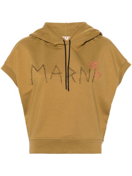 Hoodie s kapuljačom s vezom bez rukava Marni žuta