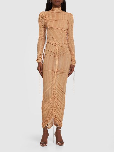 Vestido con volantes de tela jersey Missoni beige