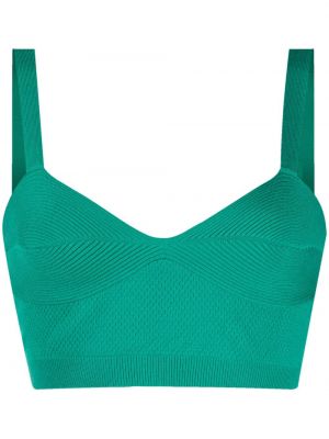 V-hals strikket crop top Fleur Du Mal grønn