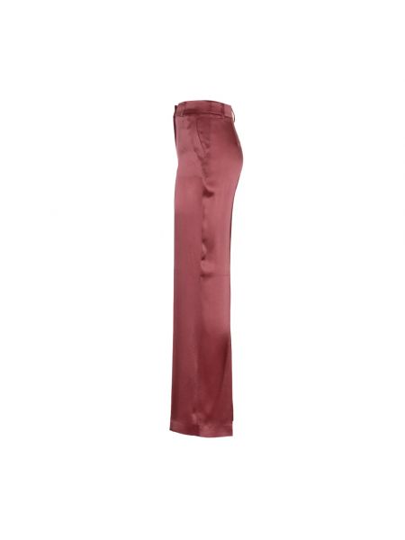 Pantalones rectos de raso Alberta Ferretti rosa