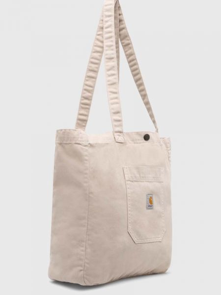 Βαμβακερή τσάντα shopper Carhartt Wip μπεζ