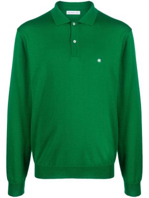 Vilnonis siuvinėtas polo marškinėliai Manuel Ritz žalia