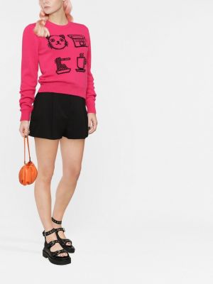 Sweter z nadrukiem Alberta Ferretti różowy