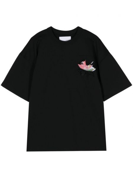 Majica s cvetličnim vzorcem Yoshiokubo črna