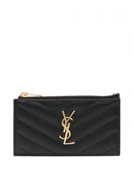 Læder kortholder Saint Laurent sort