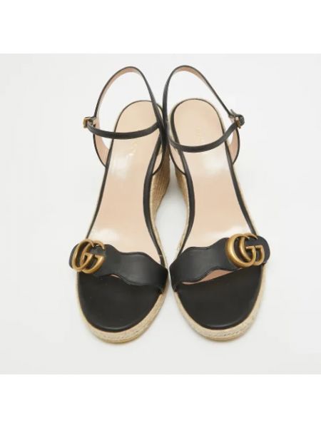 Retro sandalias de cuero Gucci Vintage negro
