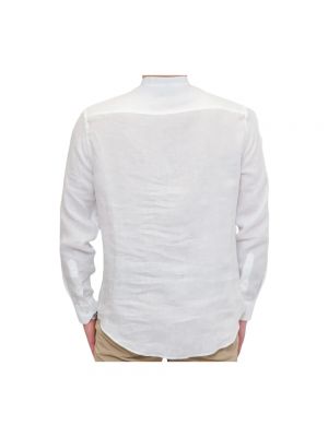 Lniana koszula Emporio Armani biała