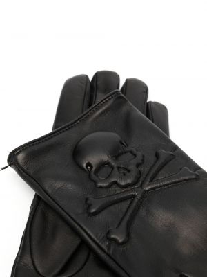 Rękawiczki skórzane z kaszmiru Philipp Plein czarne