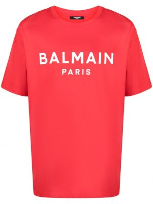 T-shirt con stampa con scollo tondo Balmain