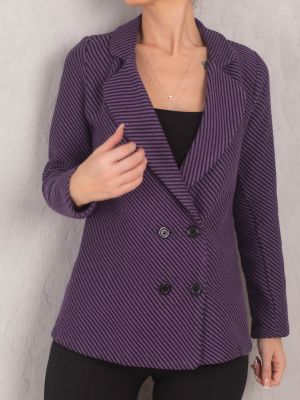 Svītrainas jaka ar pogām Armonika violets