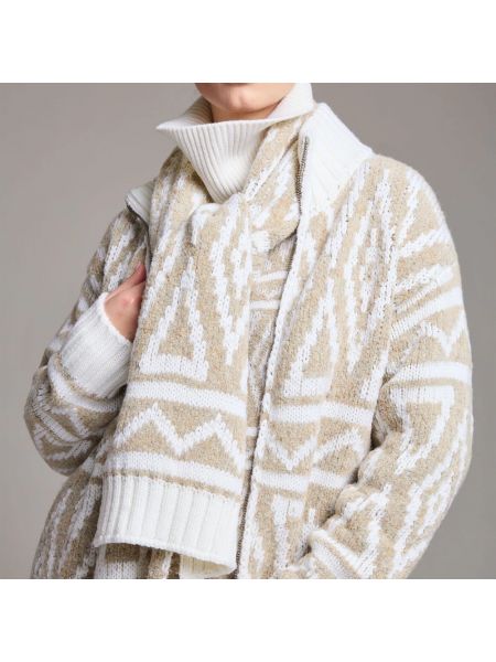 Suéter con estampado geométrico de tejido jacquard Moorer beige