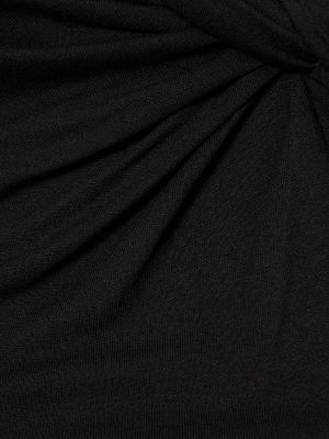 Rochie midi din viscoză din jerseu Helmut Lang negru