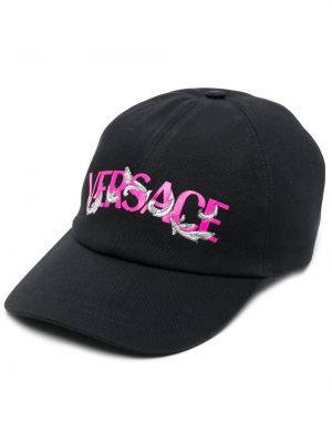 Raštuotas kepurė su snapeliu Versace juoda