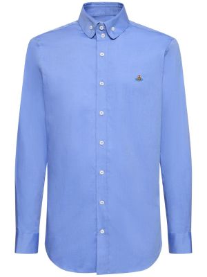 Medvilninė marškiniai su sagomis Vivienne Westwood mėlyna