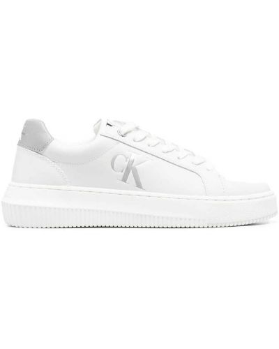 Lær sneakers Calvin Klein hvit