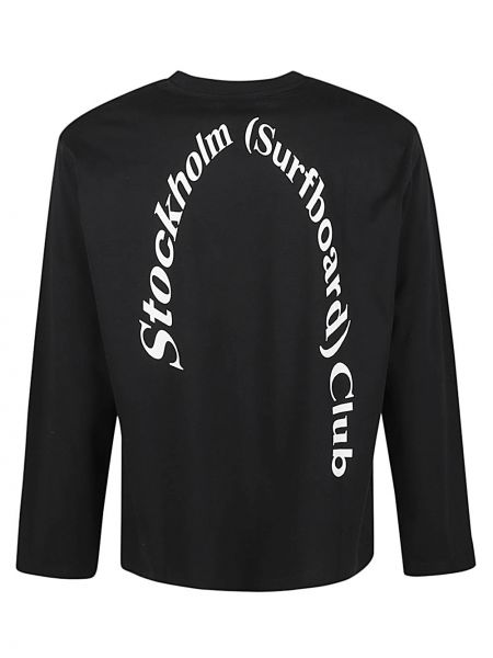 T-shirt a maniche lunghe di cotone Stockholm Surfboard Club nero
