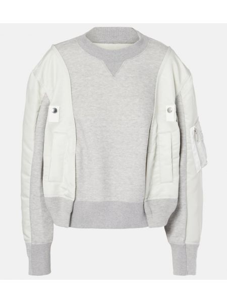 Bomuld lang sweater Sacai grå