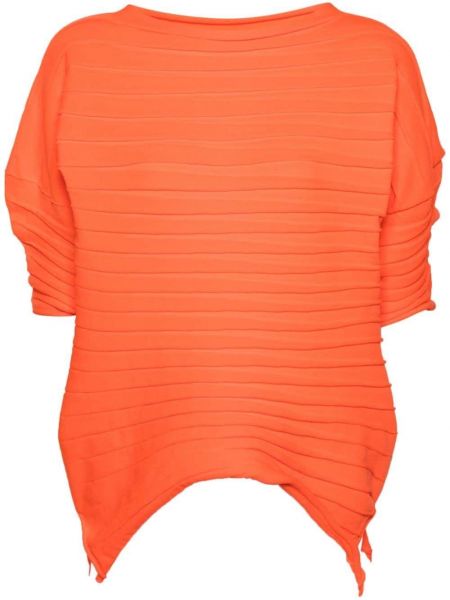 Plisseret asymmetrisk kort bluse Pleats Please Issey Miyake orange