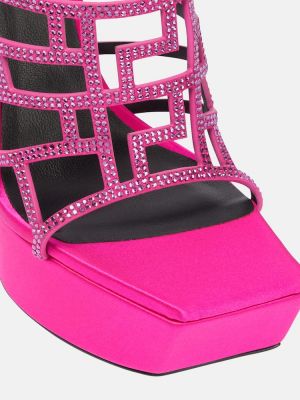 Sandalias de raso Versace rosa