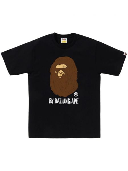 Raštuotas medvilninis marškinėliai A Bathing Ape® juoda