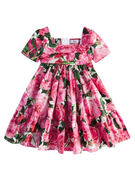 Blomstret bomuld kjole for piger Dolce&gabbana Kids