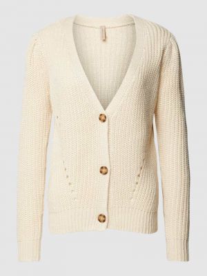 Sweter w jednolitym kolorze z dekoltem w serek Soyaconcept biały