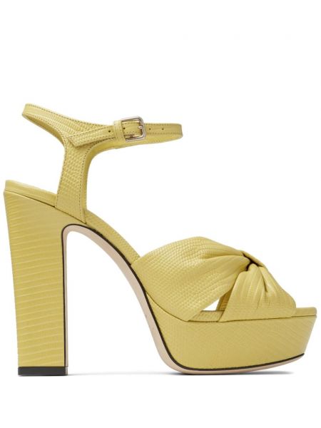 Kožené sandály na platformě Jimmy Choo žluté