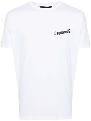Памучна тениска Dsquared2 бяло