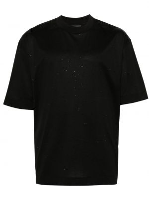 Μπλούζα από ζέρσεϋ Emporio Armani μαύρο