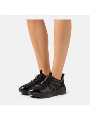 Кружевные кроссовки на шнуровке Armani Exchange черные