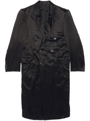 Saténový kabát Balenciaga černý