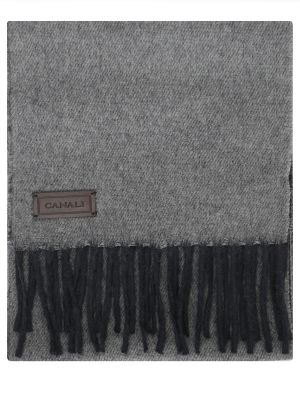 Кашемировый шелковый шарф Canali серый