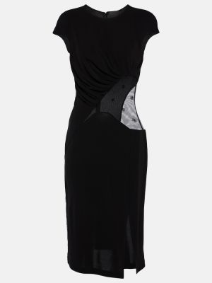 Robe mi-longue en tulle en crêpe Givenchy noir