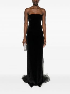 Sametové midi šaty s mašlí Atu Body Couture černé