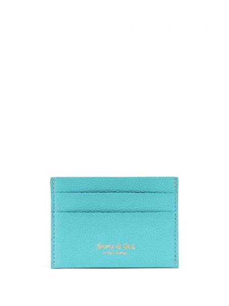 Kožená peňaženka s výšivkou Sporty & Rich modrá