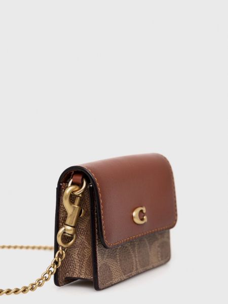 Шкіряний гаманець Coach, коричневий