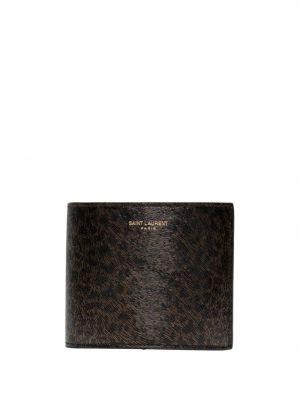 Usnjena denarnica s potiskom z leopardjim vzorcem Saint Laurent