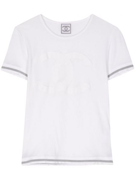 Sportiska stila kokvilnas t-krekls Chanel Pre-owned balts