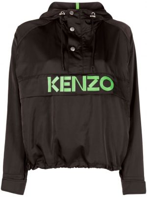 Kapucnis dzseki nyomtatás Kenzo fekete