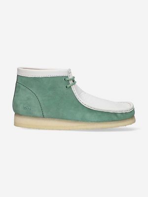 Semišové kotníkové boty Clarks Originals zelené