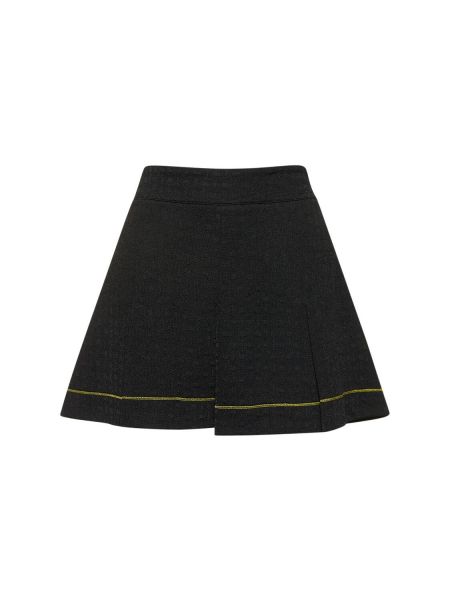 Žakárové mini sukně jersey Ganni černé