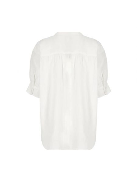 Camisa de lino con escote v Ralph Lauren blanco